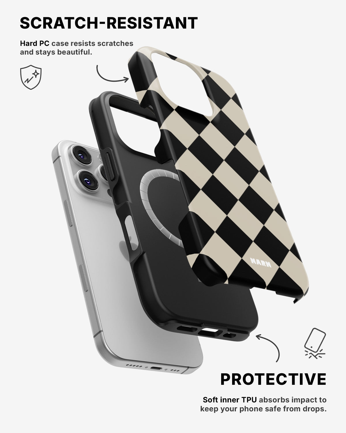 iPhone 16 Pro Tough Case – Checkmate - View 2