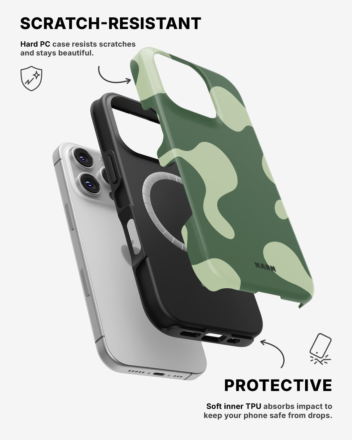 iPhone 16 Pro Tough Case – Green Blend - View 2