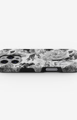 iPhone 16 Pro Tough Case – Black & White Bloom - View 3