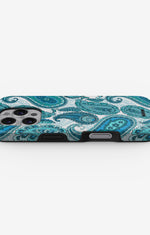 iPhone 16 Pro Tough Case – Turquoise Paisley - View 3