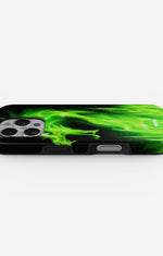 iPhone 16 Pro Tough Case – Green Flames Dragon - View 3
