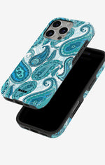 iPhone 16 Pro Tough Case – Turquoise Paisley - View 4