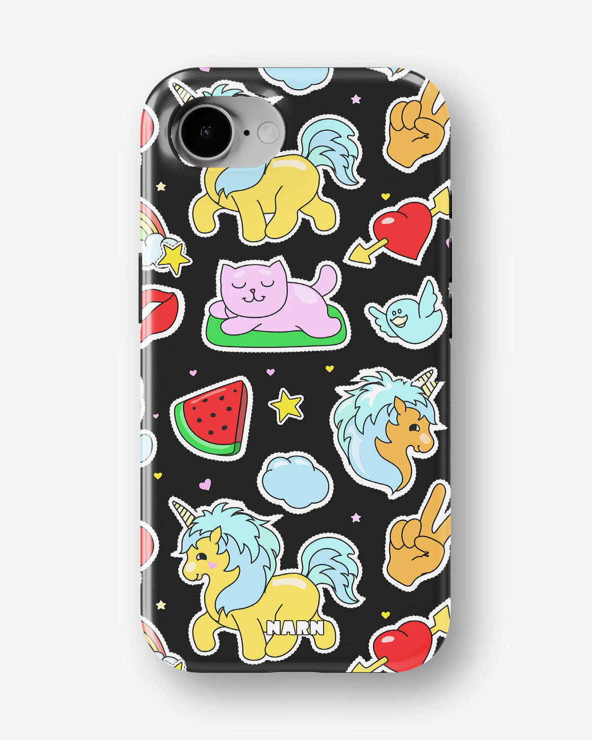 iPhone 16e Tough Case – Cute Stickers - View 1