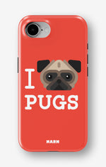 iPhone 16e Tough Case – I Love Pugs - View 1