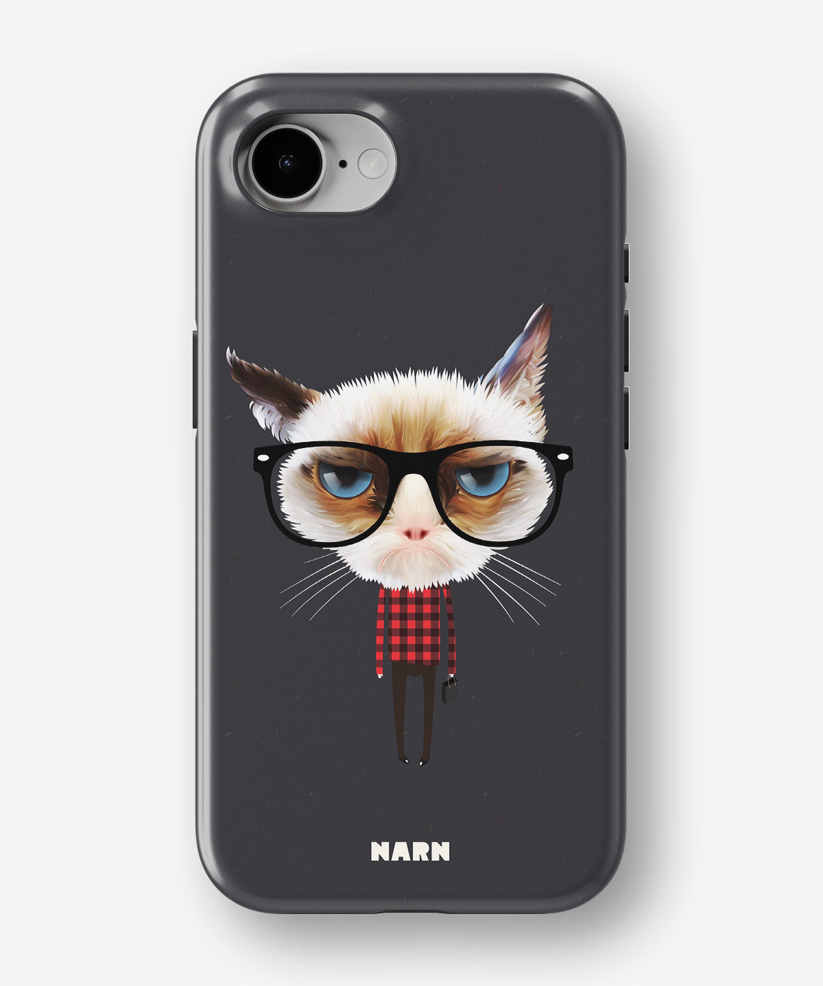 iPhone 16e Tough Case – Hipster Cat - View 1