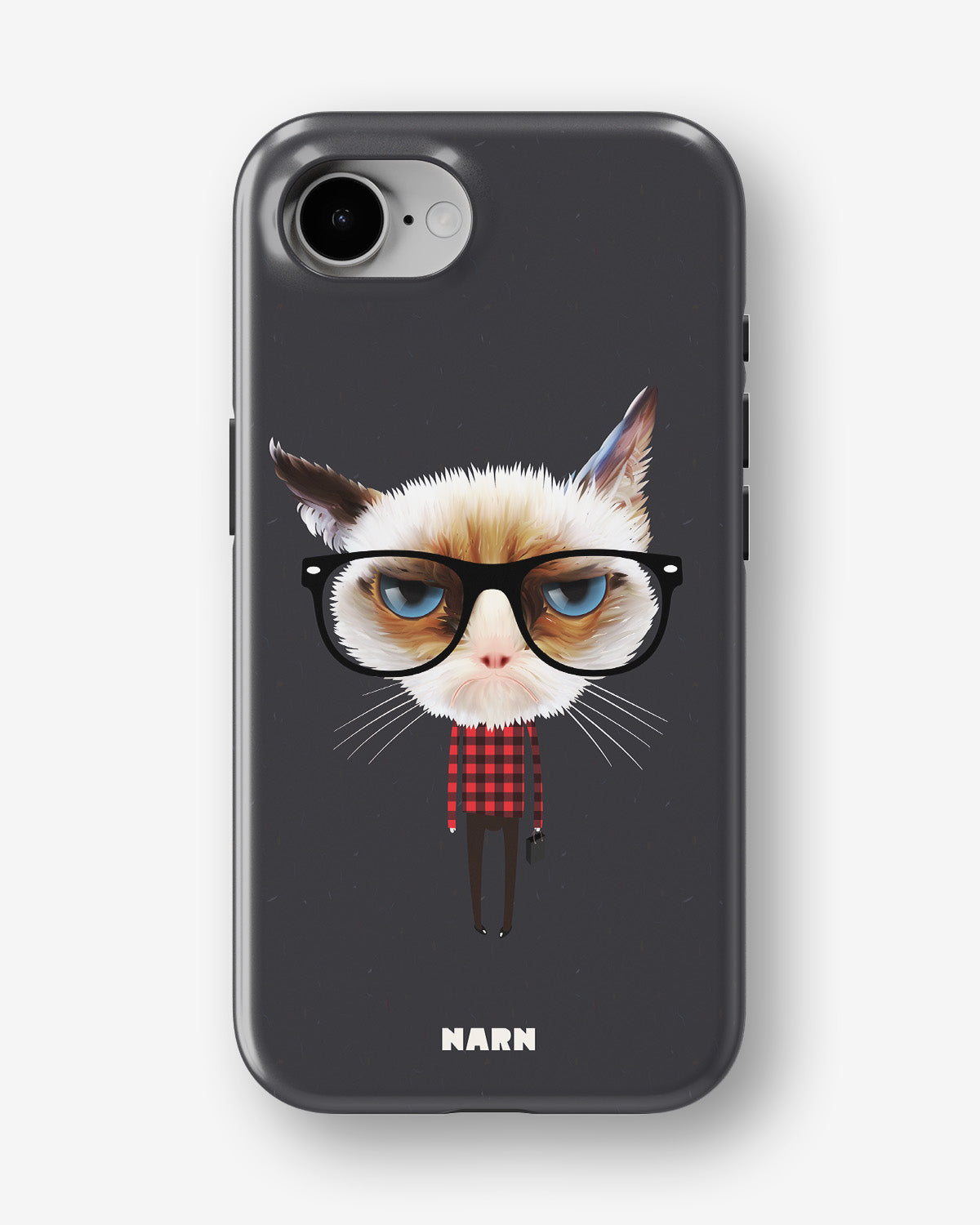 iPhone 16e Tough Case – Hipster Cat - View 1