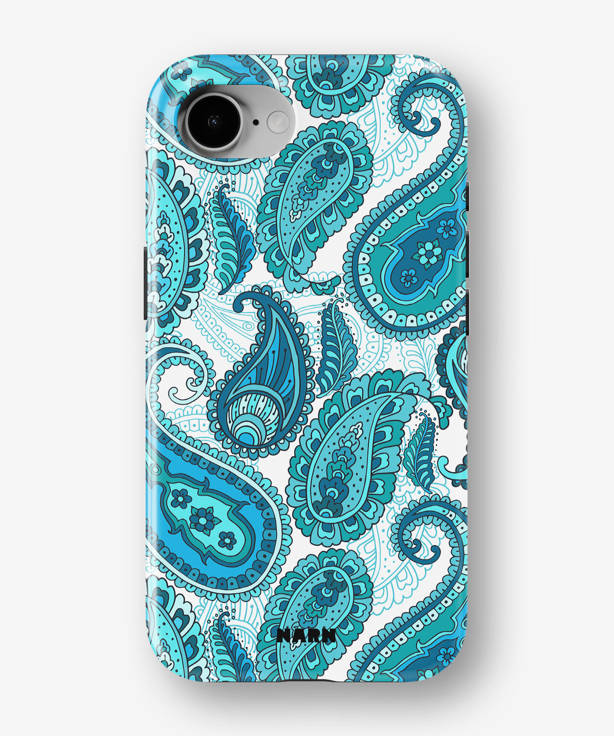 iPhone 16e Tough Case – Turquoise Paisley - View 1