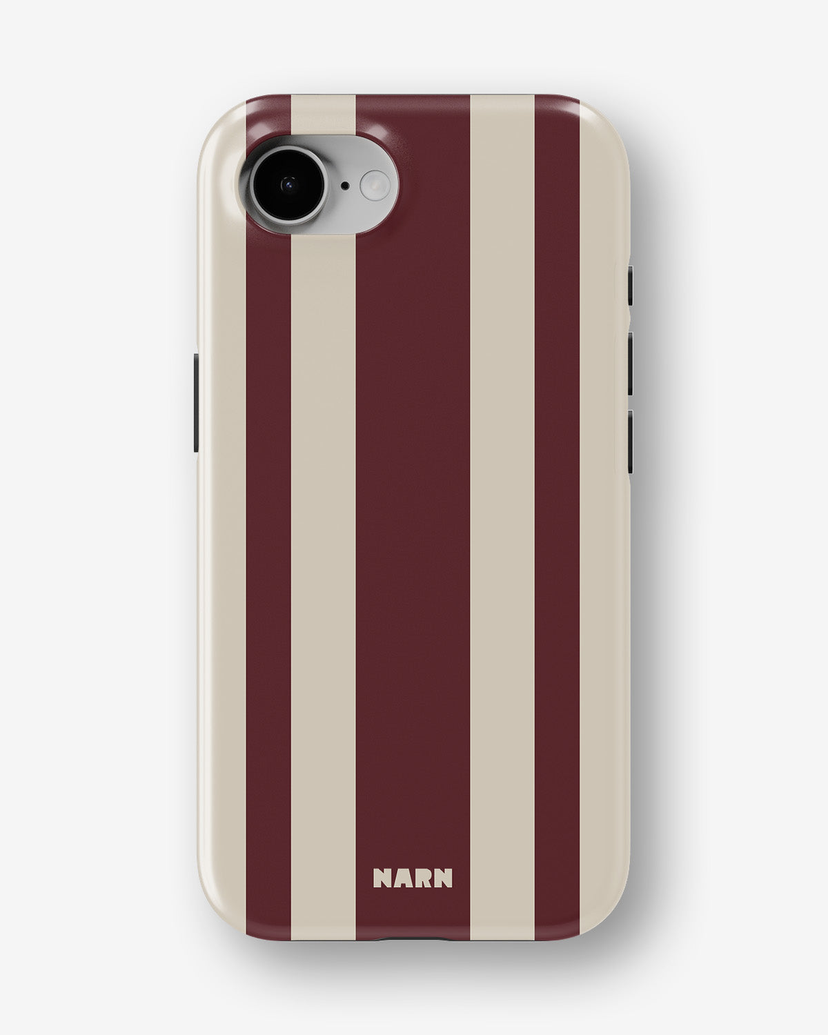 iPhone 16e Tough Case – Bordeaux Stripe - View 1