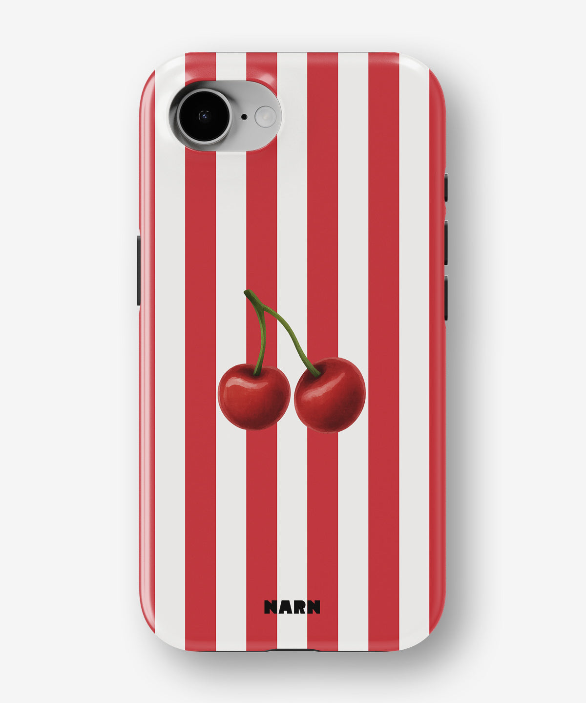 iPhone 16e Tough Case – Cherry Stripes - View 1