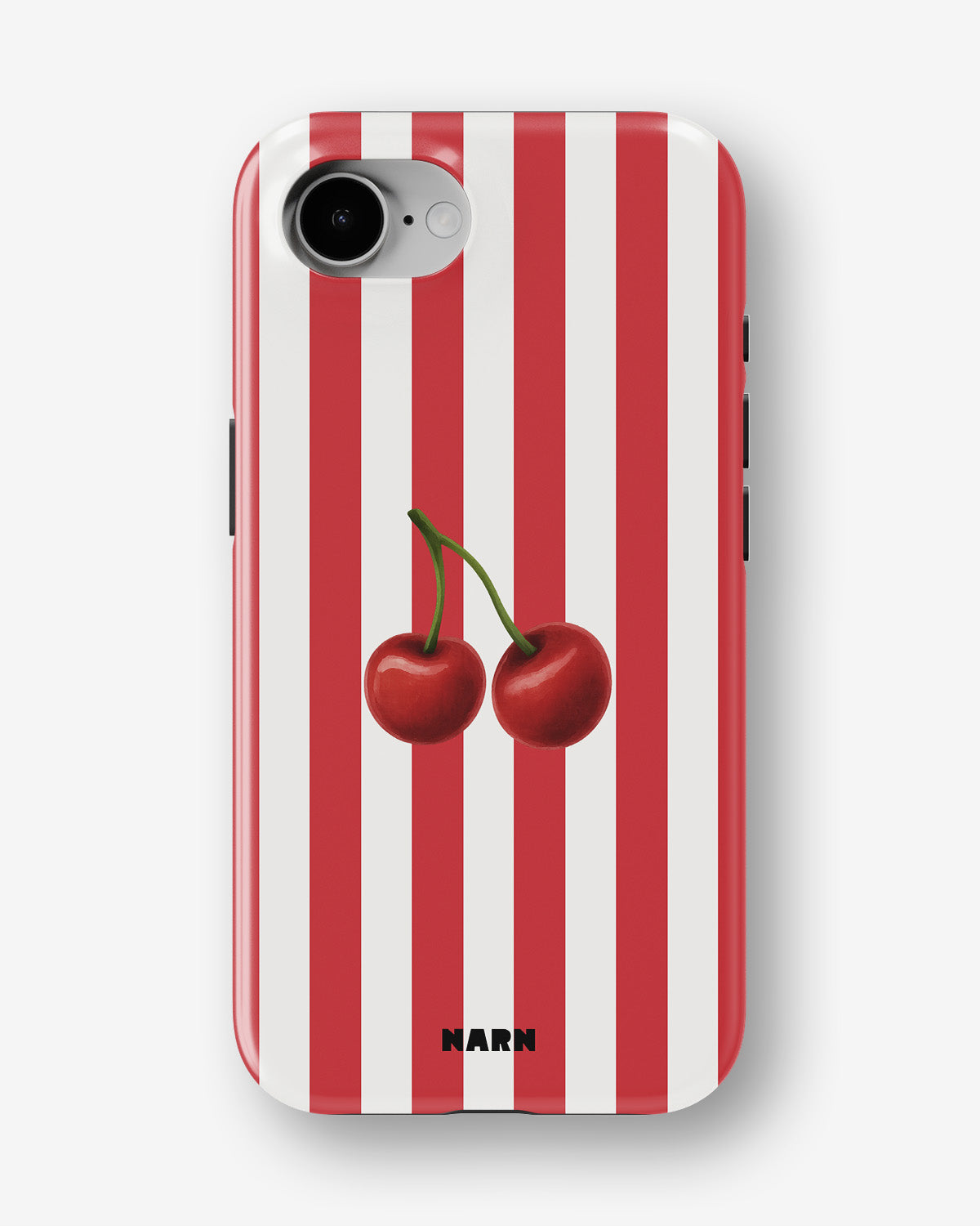 iPhone 16e Tough Case – Cherry Stripes - View 1
