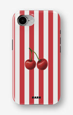 iPhone 16e Tough Case – Cherry Stripes - View 1