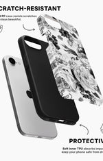 iPhone 16e Tough Case – Black & White Bloom - View 2