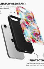 iPhone 16e Tough Case – Flowered Skulls - View 2