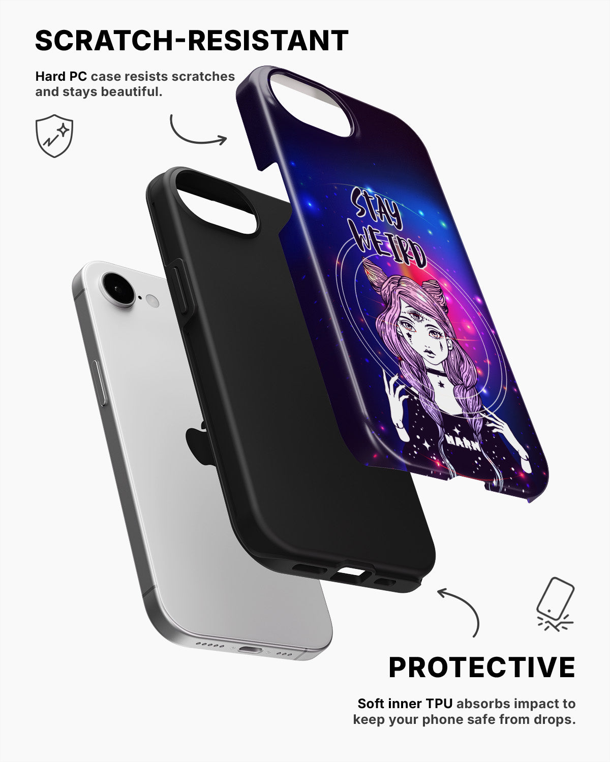 iPhone 16e Tough Case – Galactic Weird - View 2