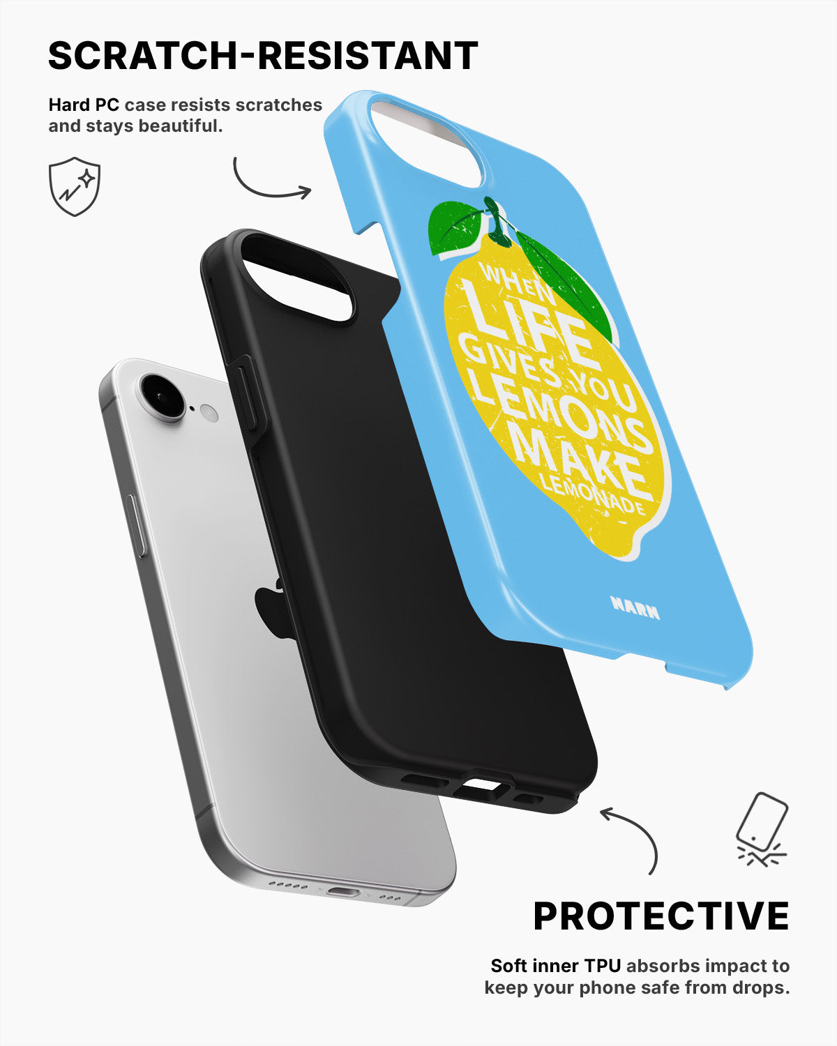 iPhone 16e Tough Case – Lemon Quote - View 2