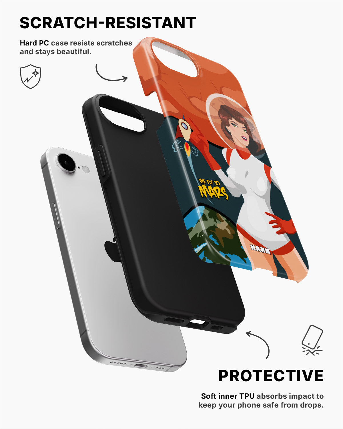 iPhone 16e Tough Case – We Fly To Mars - View 2