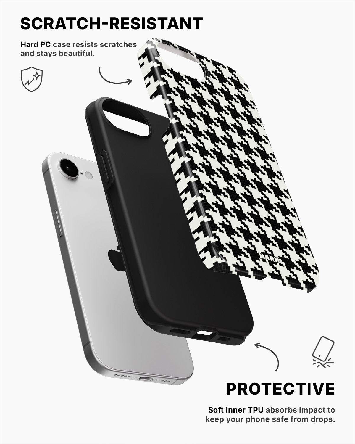 iPhone 16e Tough Case – Houndstooth - View 2