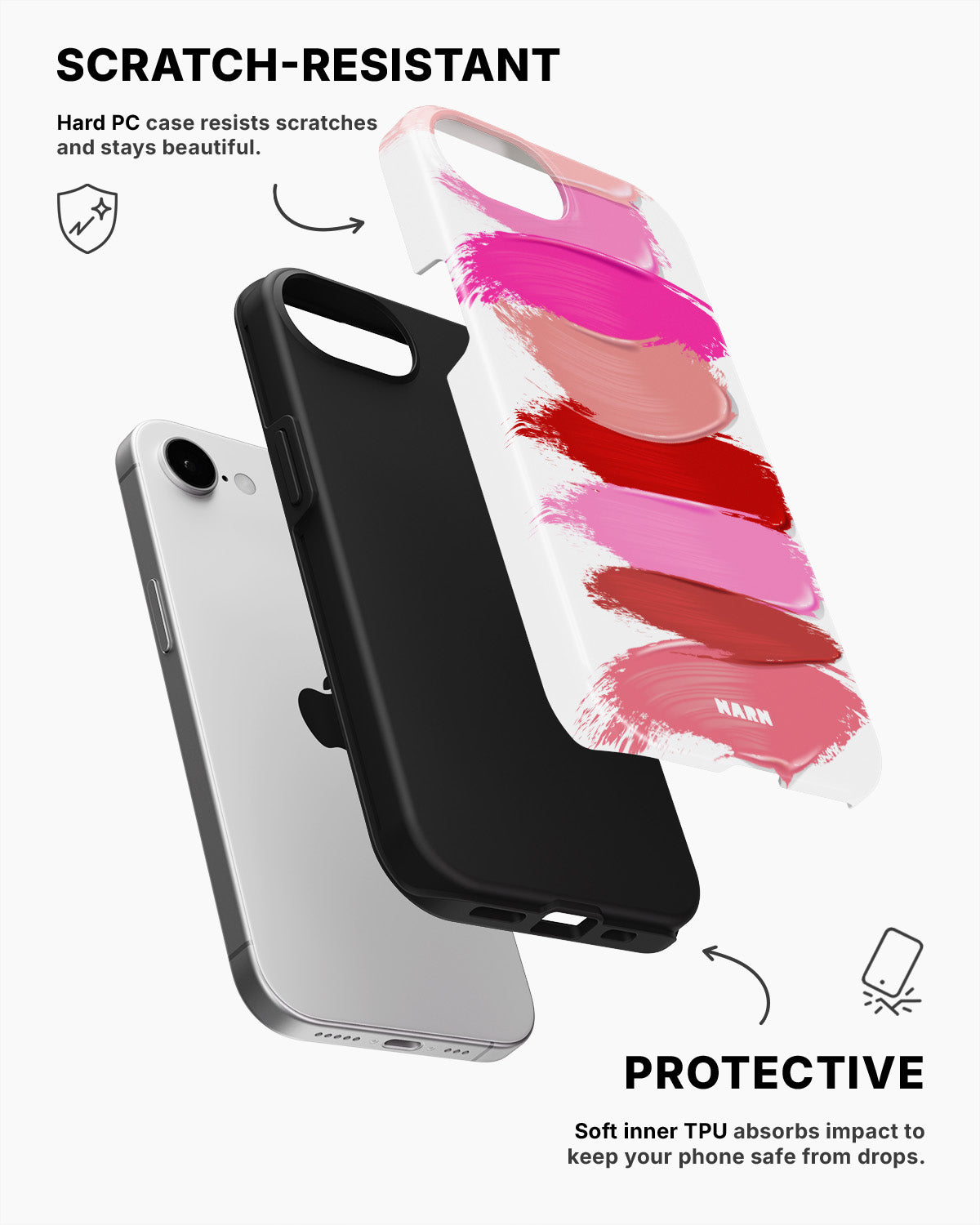 iPhone 16e Tough Case – Lipstick Smears - View 2