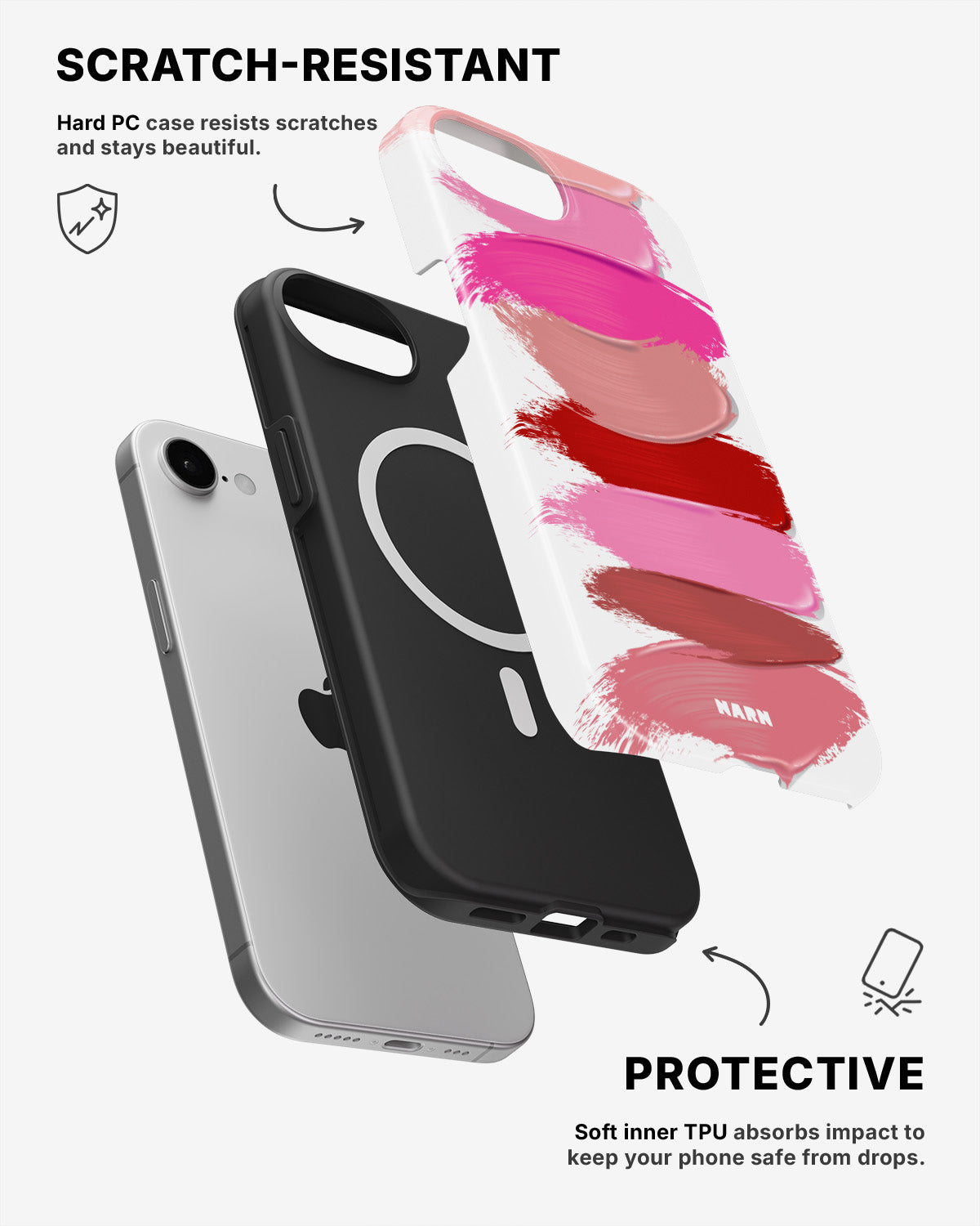 iPhone 16e Tough Case – Lipstick Smears - View 2