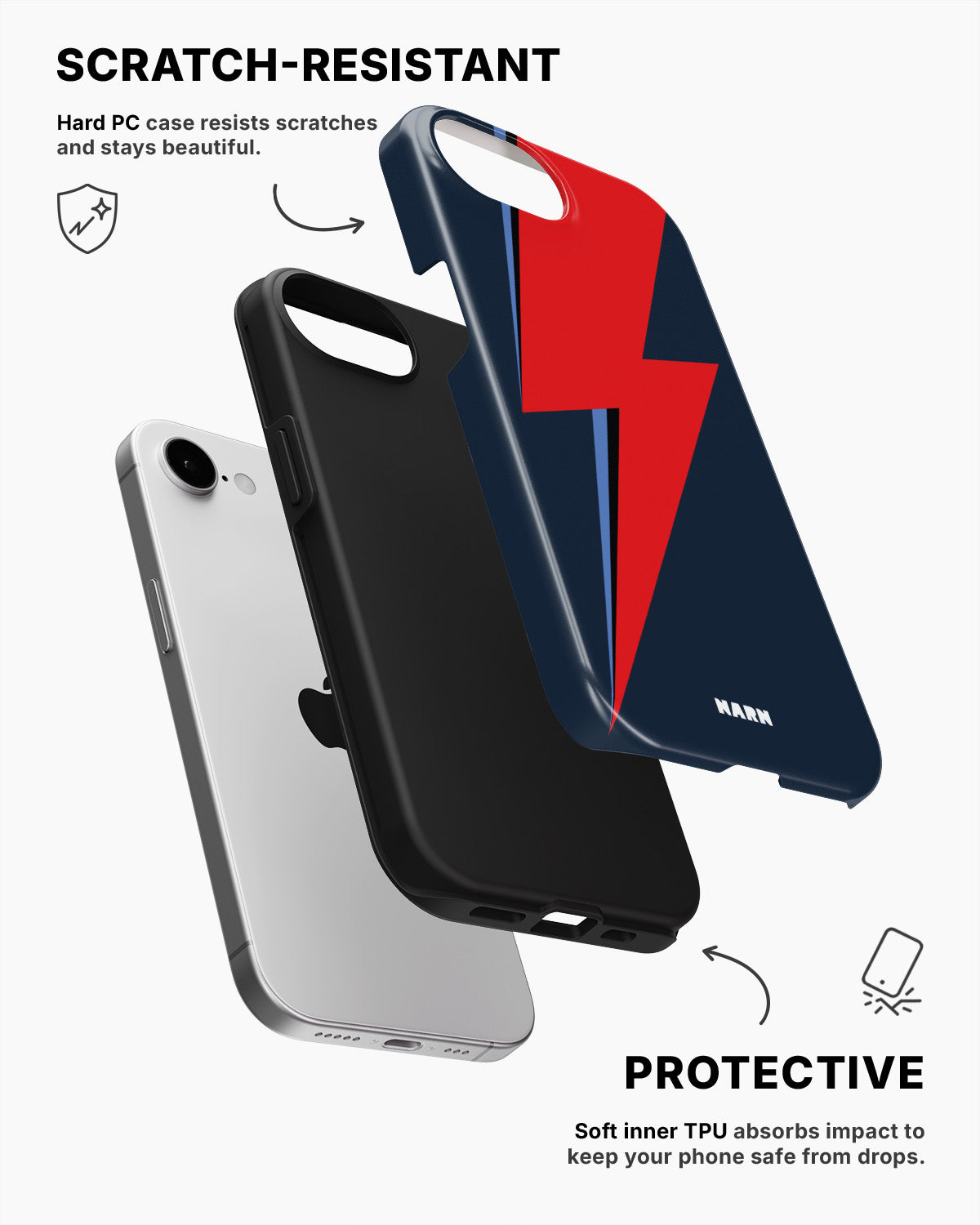 iPhone 16e Tough Case – Blue Bowie - View 2
