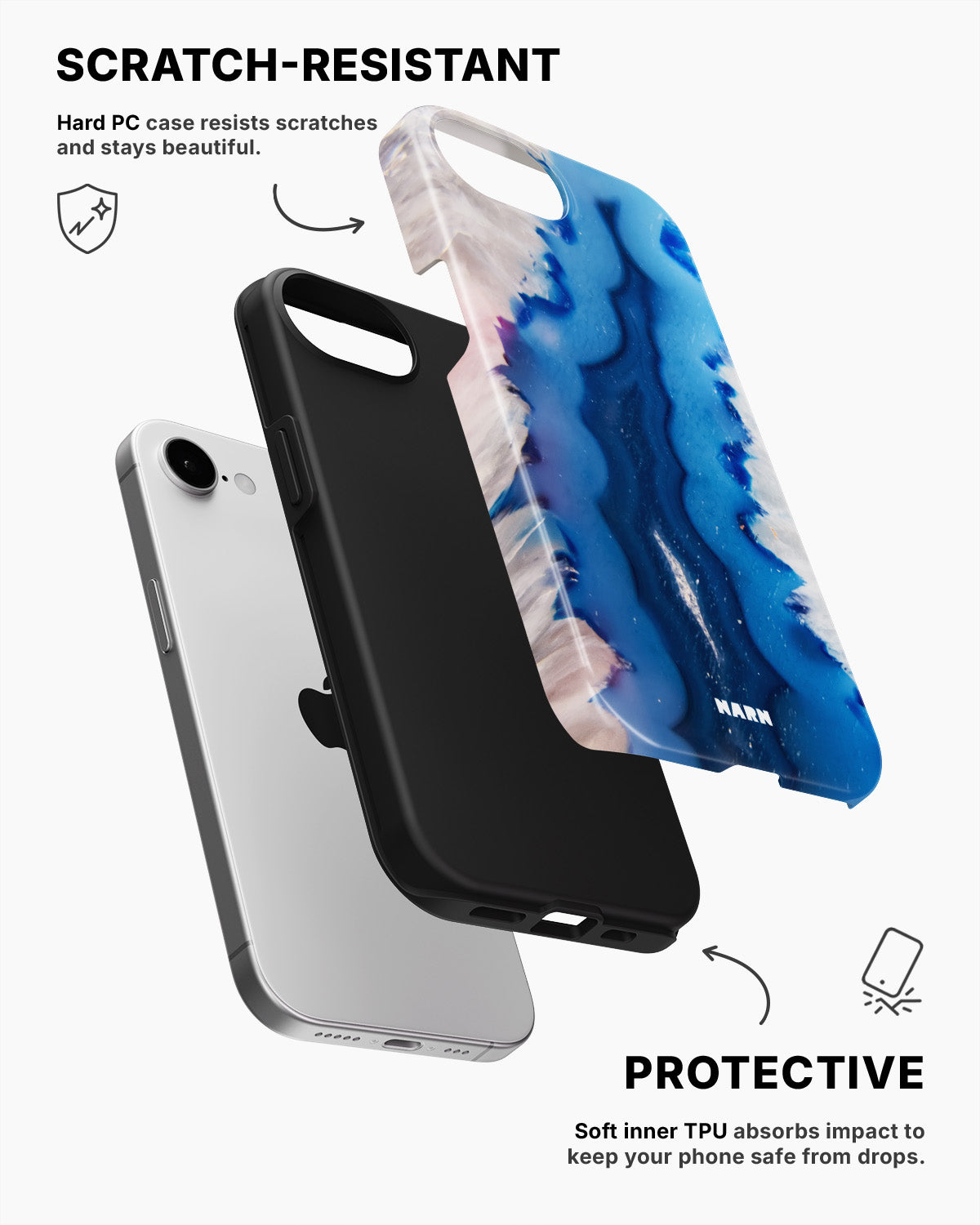 iPhone 16e Tough Case – Blue Agate - View 2