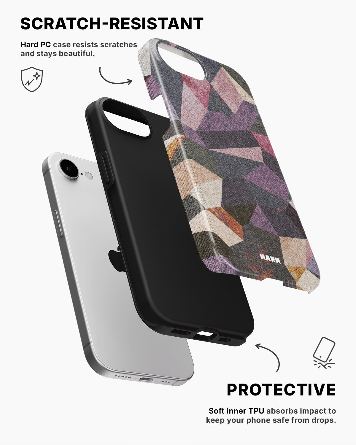 iPhone 16e Tough Case – Triangles - View 2