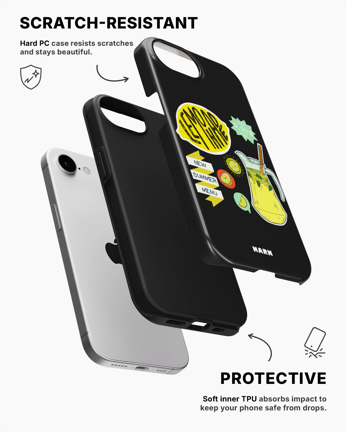 iPhone 16e Tough Case – Lemon Summer - View 2