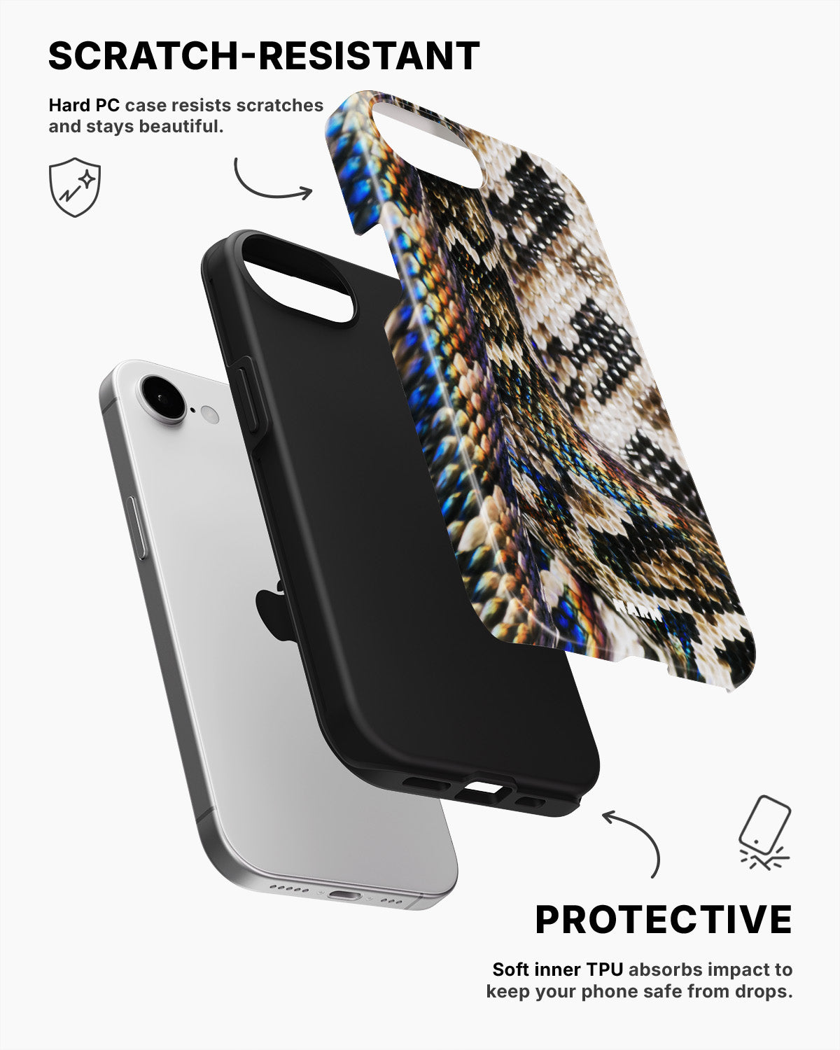 iPhone 16e Tough Case – Shining Snakeskin - View 2