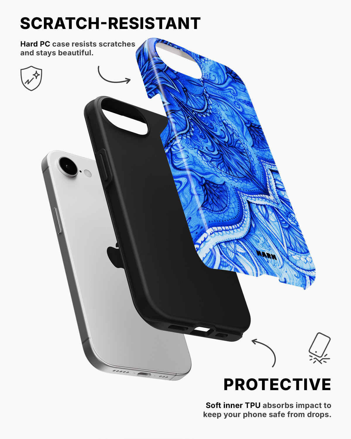 iPhone 16e Tough Case – Blue Vintage - View 2