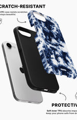 iPhone 16e Tough Case – Tie Dye Blue - View 2
