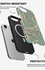 iPhone 16e Tough Case – Paisley Green - View 2
