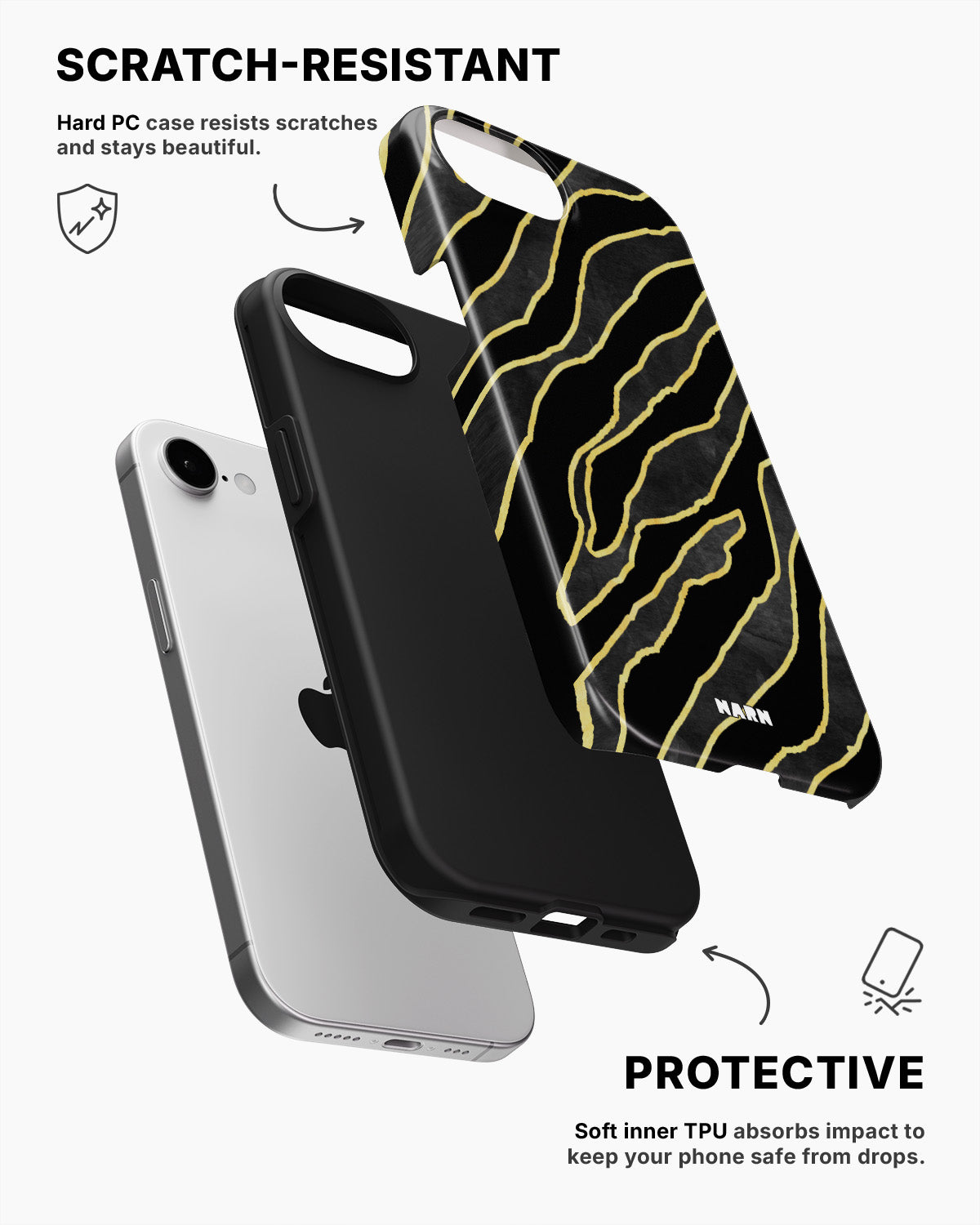 iPhone 16e Tough Case – Golden Zebra - View 2