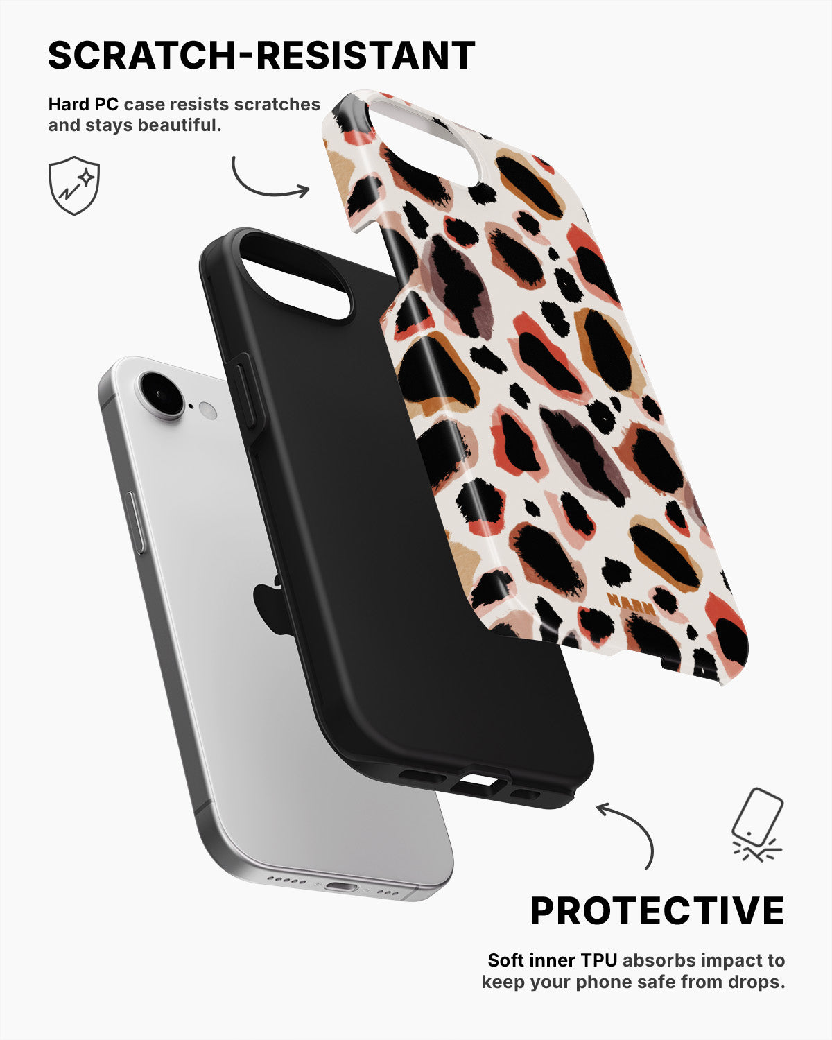 iPhone 16e Tough Case – Artsy Leopard - View 2