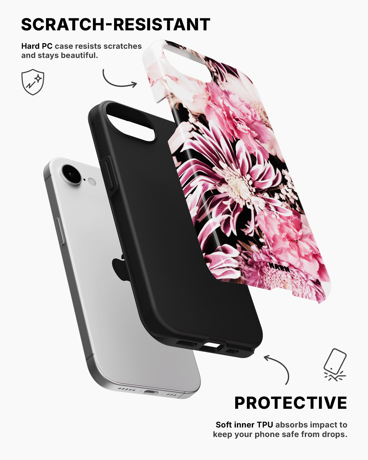 iPhone 16e Tough Case – Soft Blossom - View 2