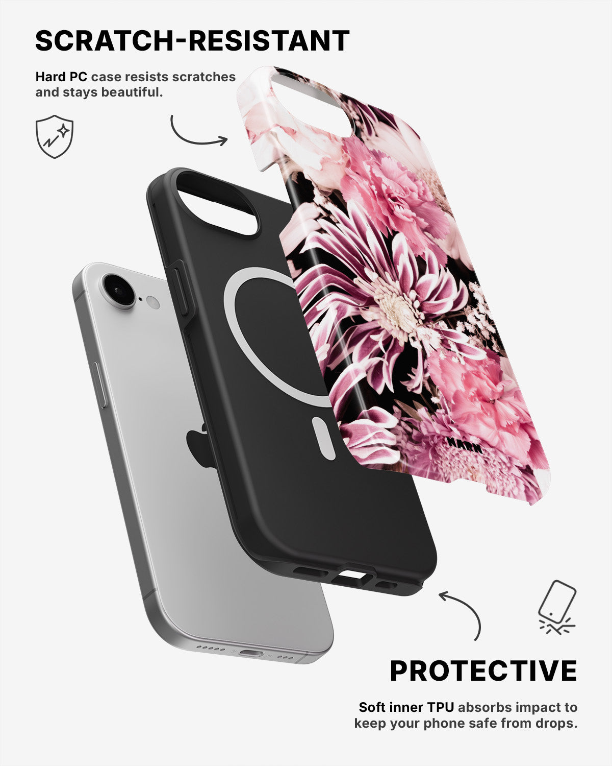 iPhone 16e Tough Case – Soft Blossom - View 2