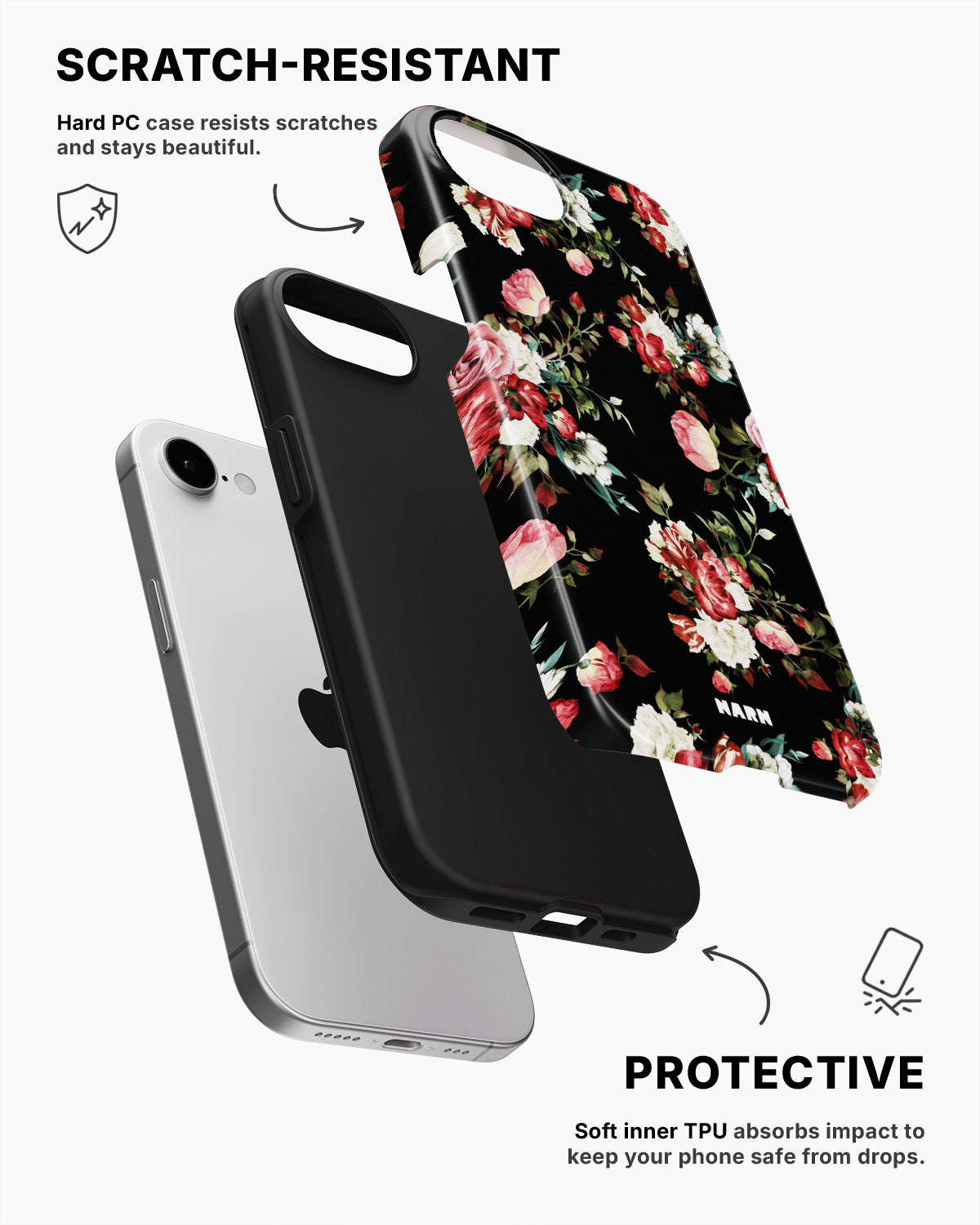iPhone 16e Tough Case – Bouquet - View 2