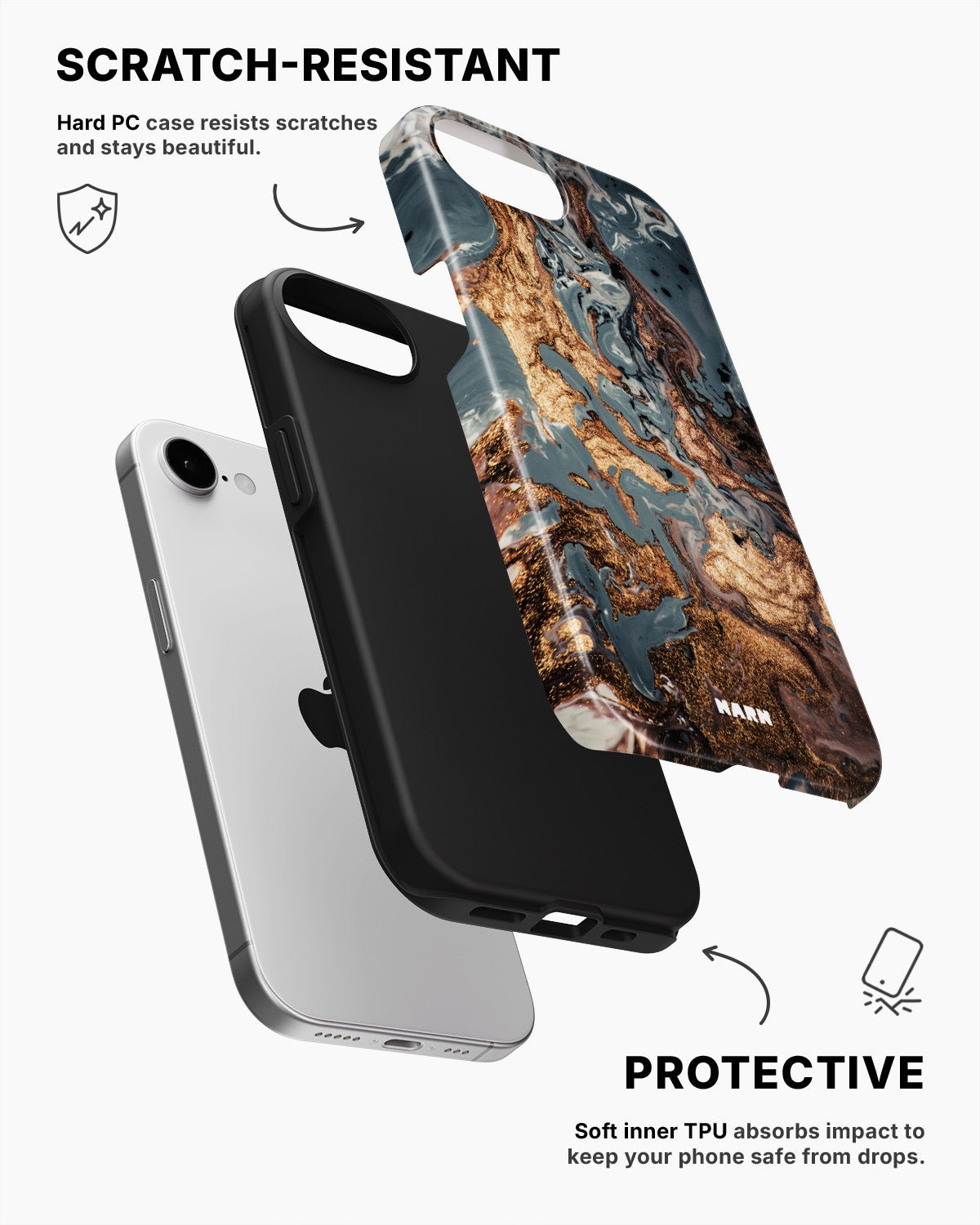 iPhone 16e Tough Case – Molten Gold - View 2