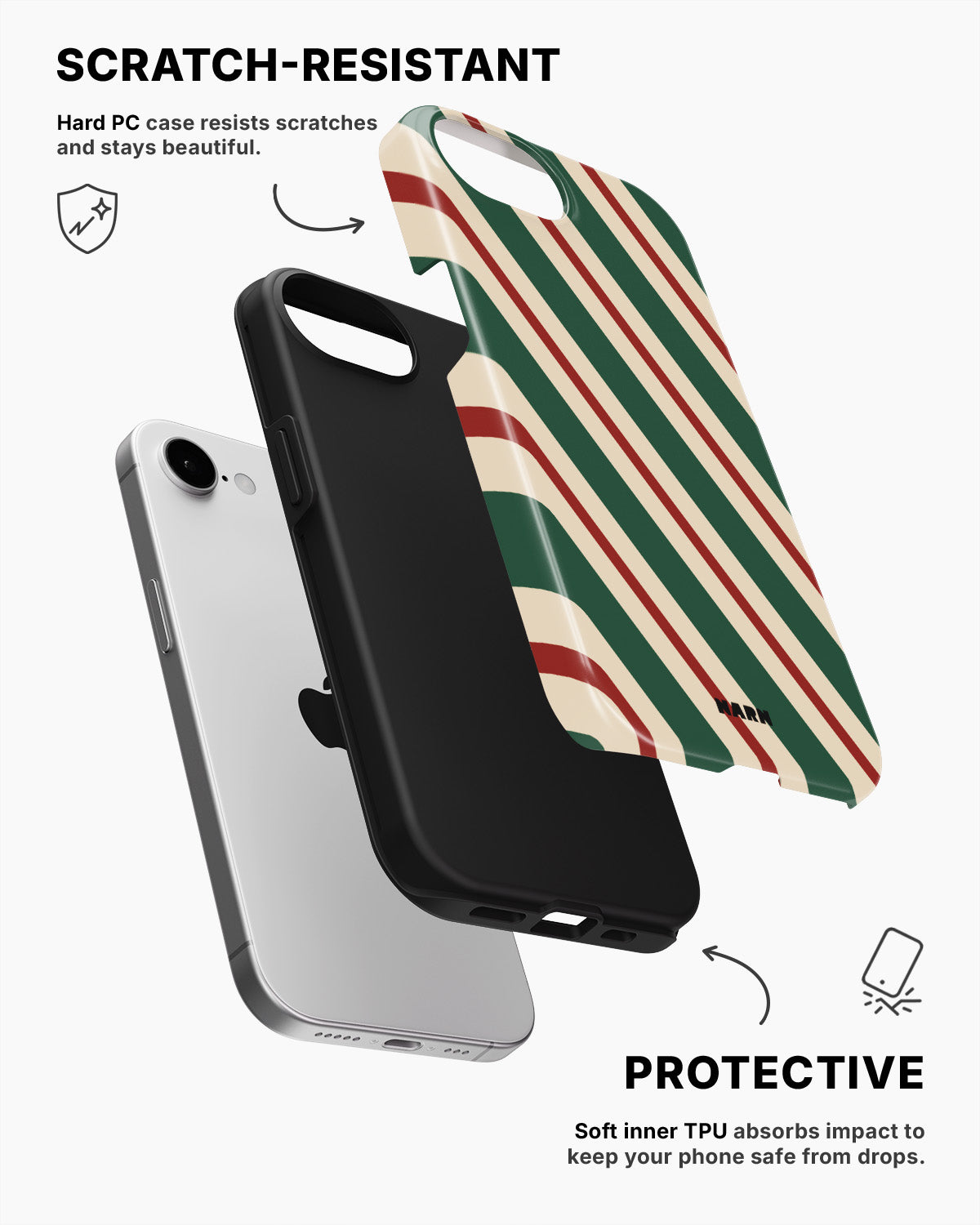 iPhone 16e Tough Case – Candy Stripe - View 2