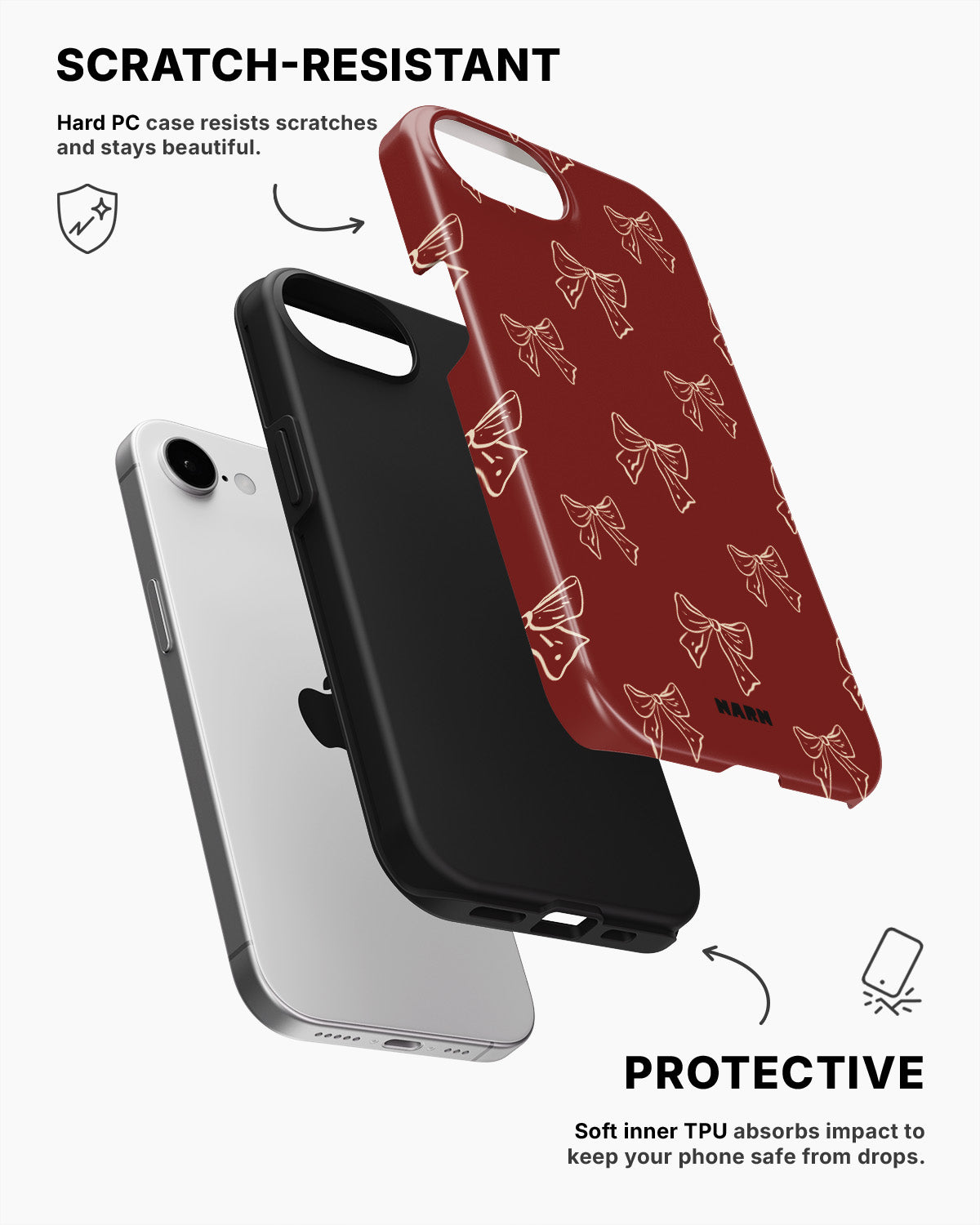 iPhone 16e Tough Case – Cherry Bows - View 2