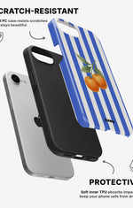 iPhone 16e Tough Case – Orange Stripes - View 2