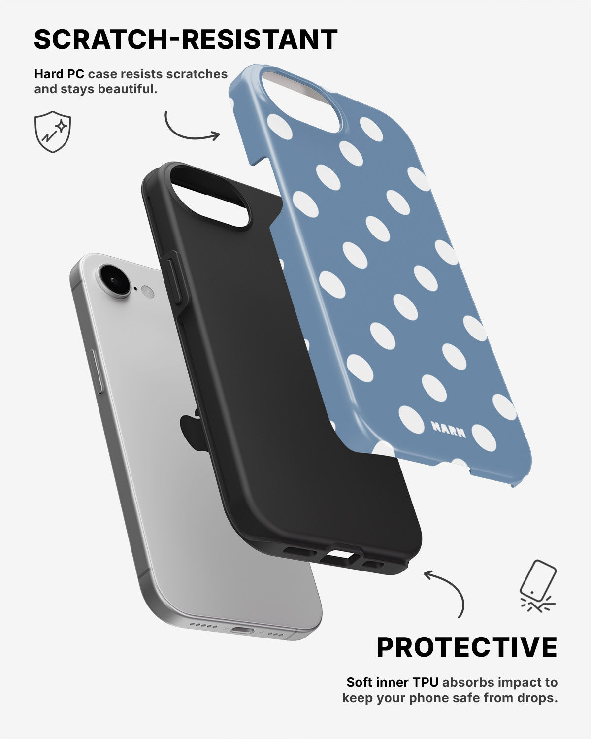 iPhone 16e Tough Case – Sky Dots - View 2