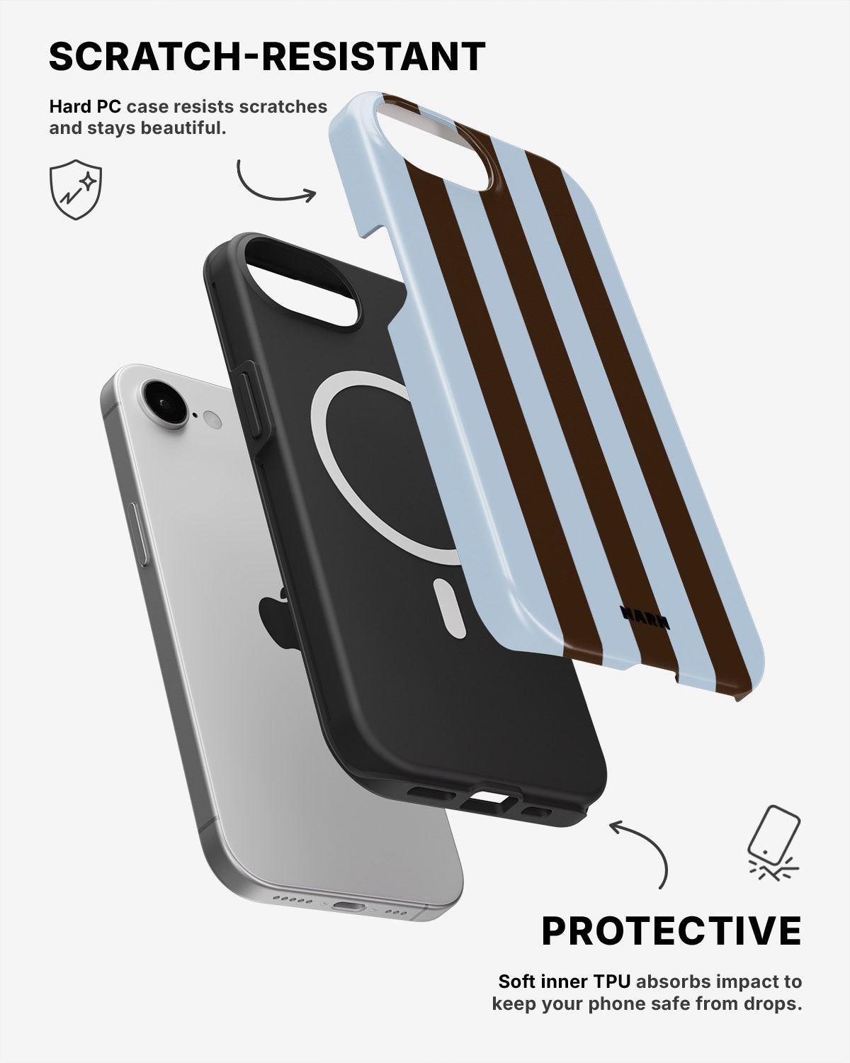 iPhone 16e Tough Case – Bistro Stripes - View 2