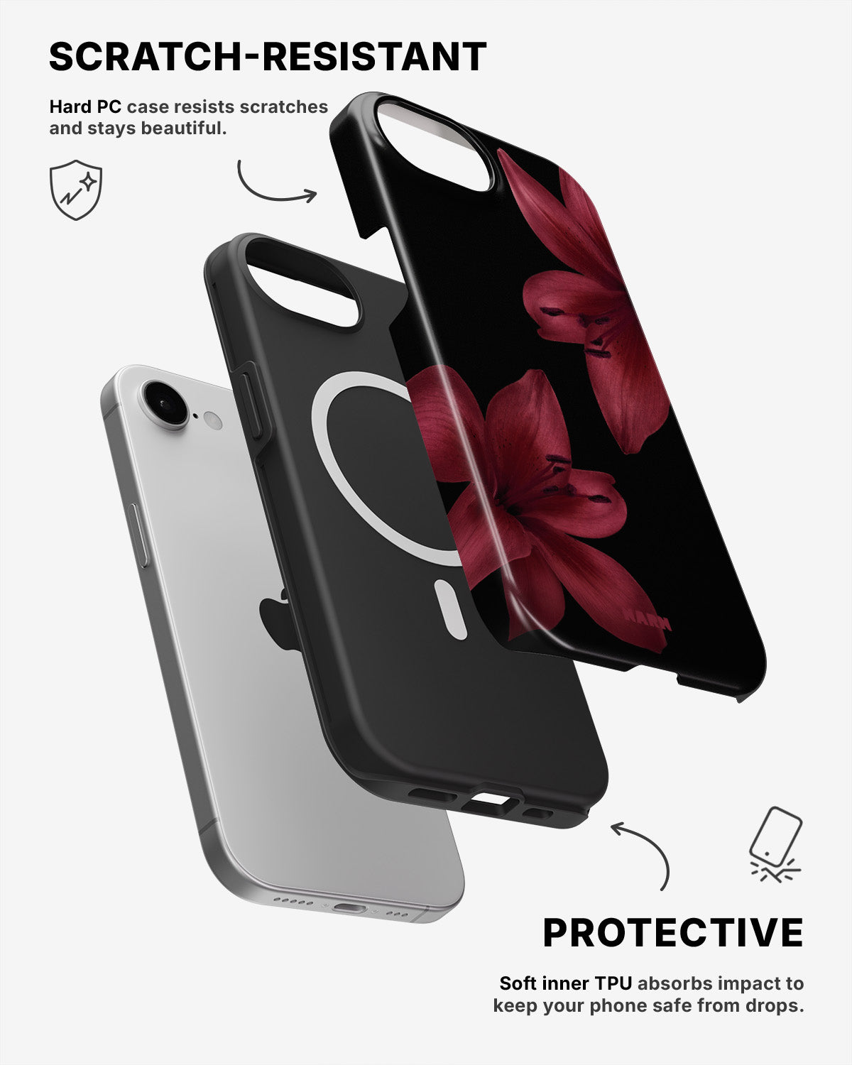 iPhone 16e Tough Case – Ruby Lily - View 2