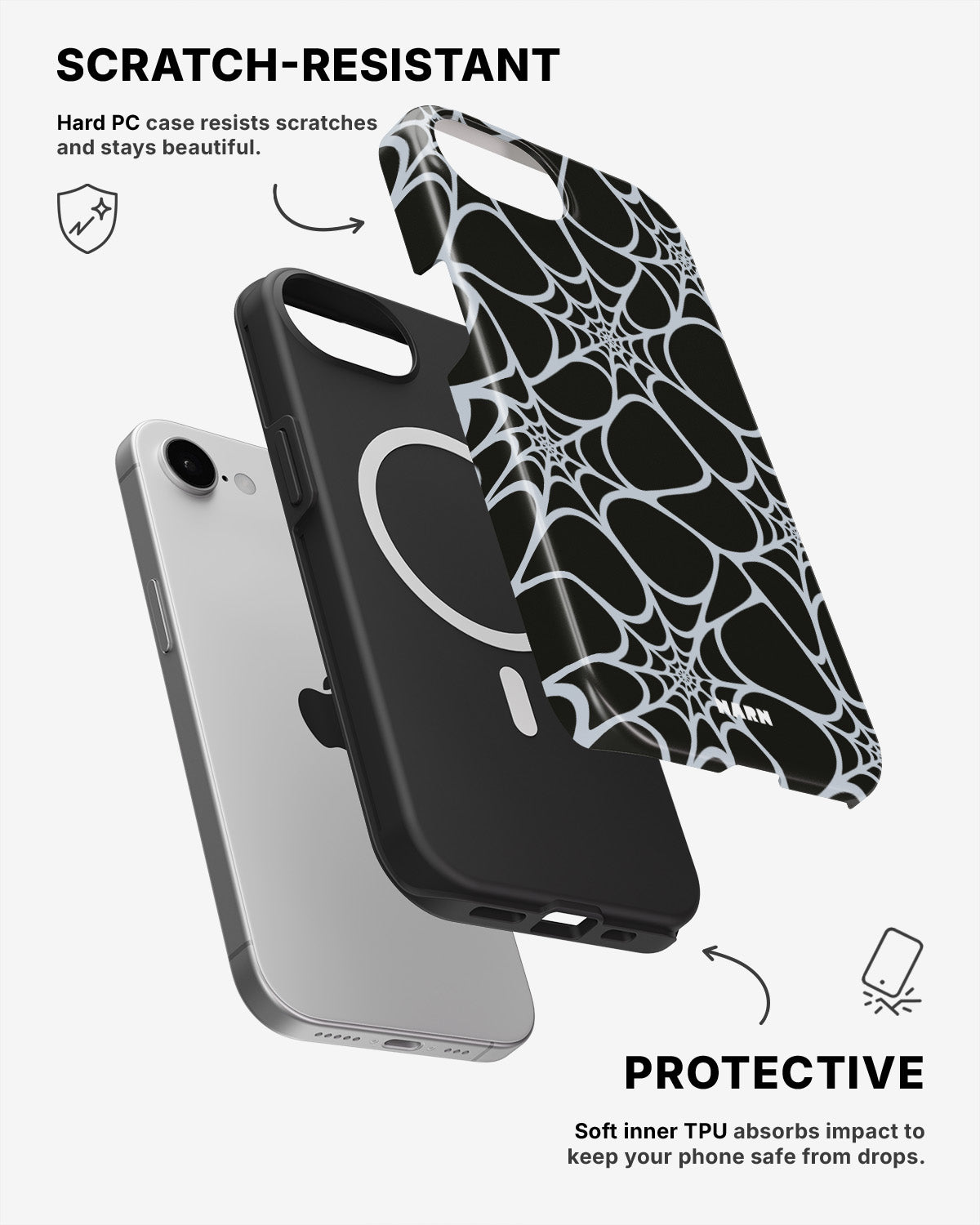 iPhone 16e Tough Case – Spiderweb - View 2