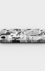iPhone 16e Tough Case – Black & White Bloom - View 3