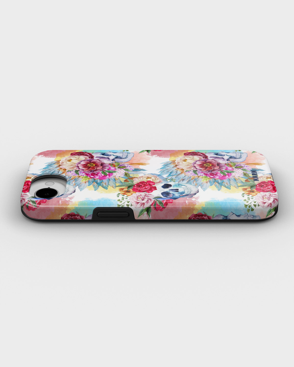iPhone 16e Tough Case – Flowered Skulls - View 3