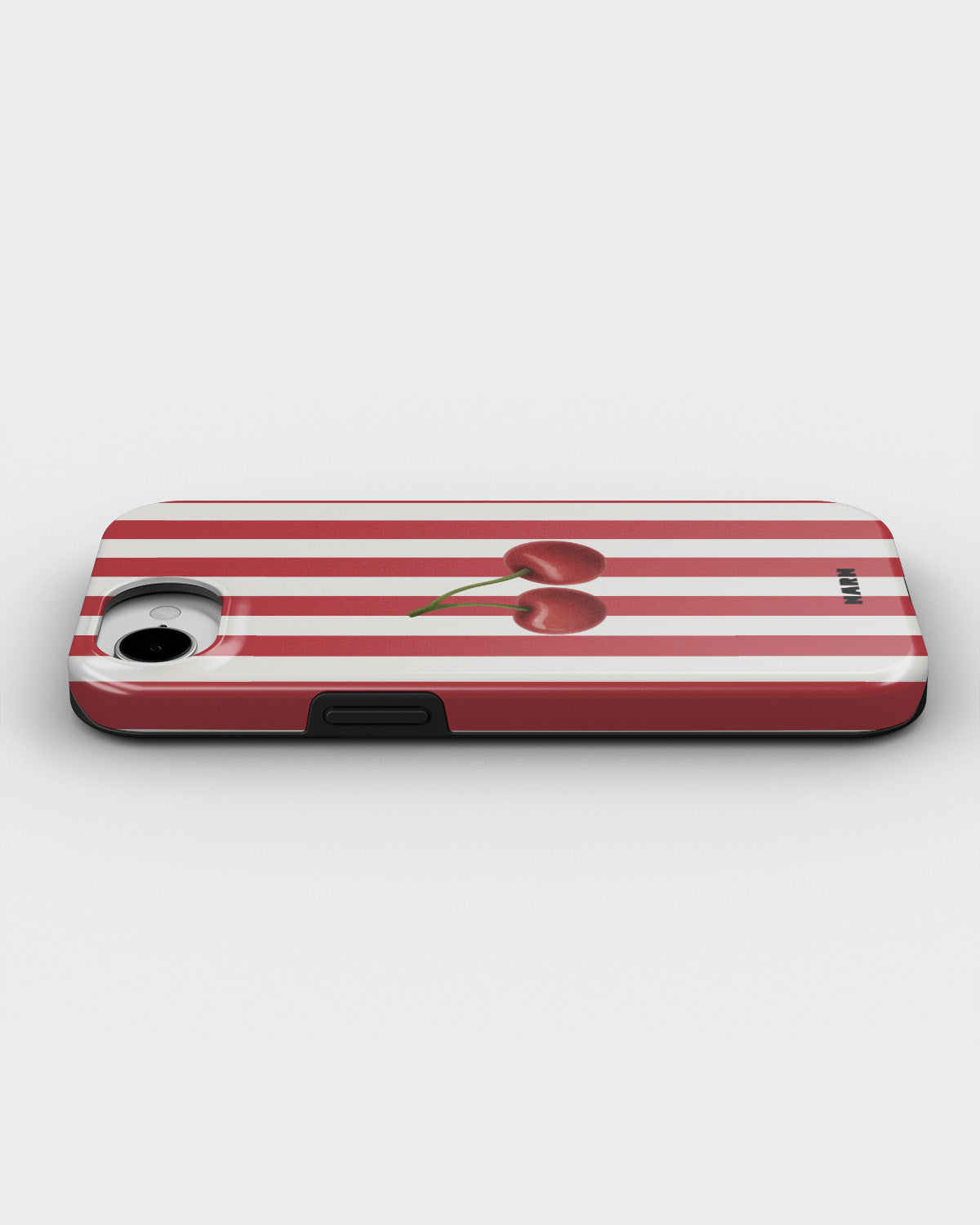 iPhone 16e Tough Case – Cherry Stripes - View 3