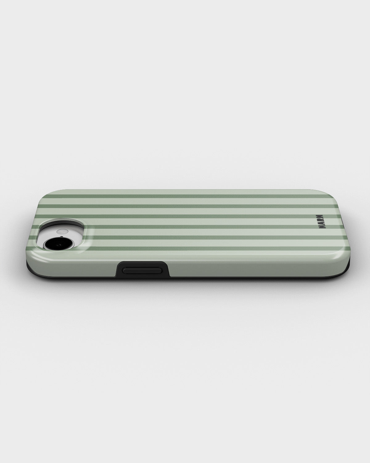 iPhone 16e Tough Case – Sage Stripes - View 3