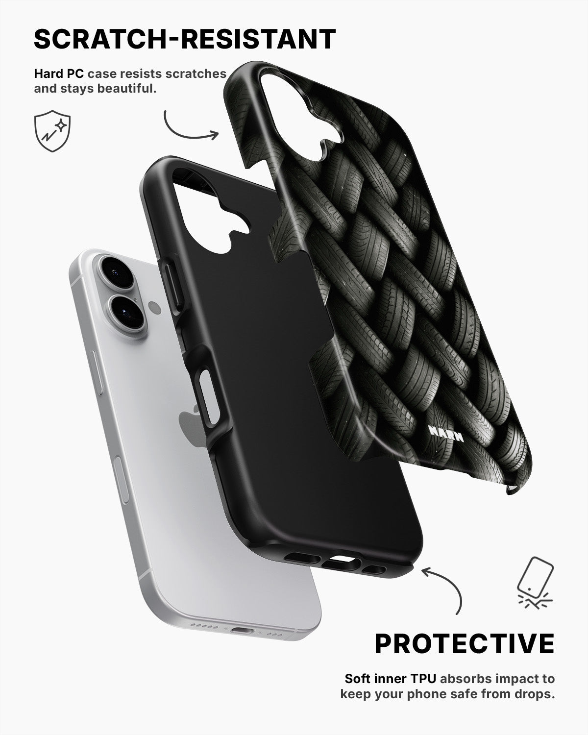 iPhone 17 Tough Case – Tires Wall - View 2