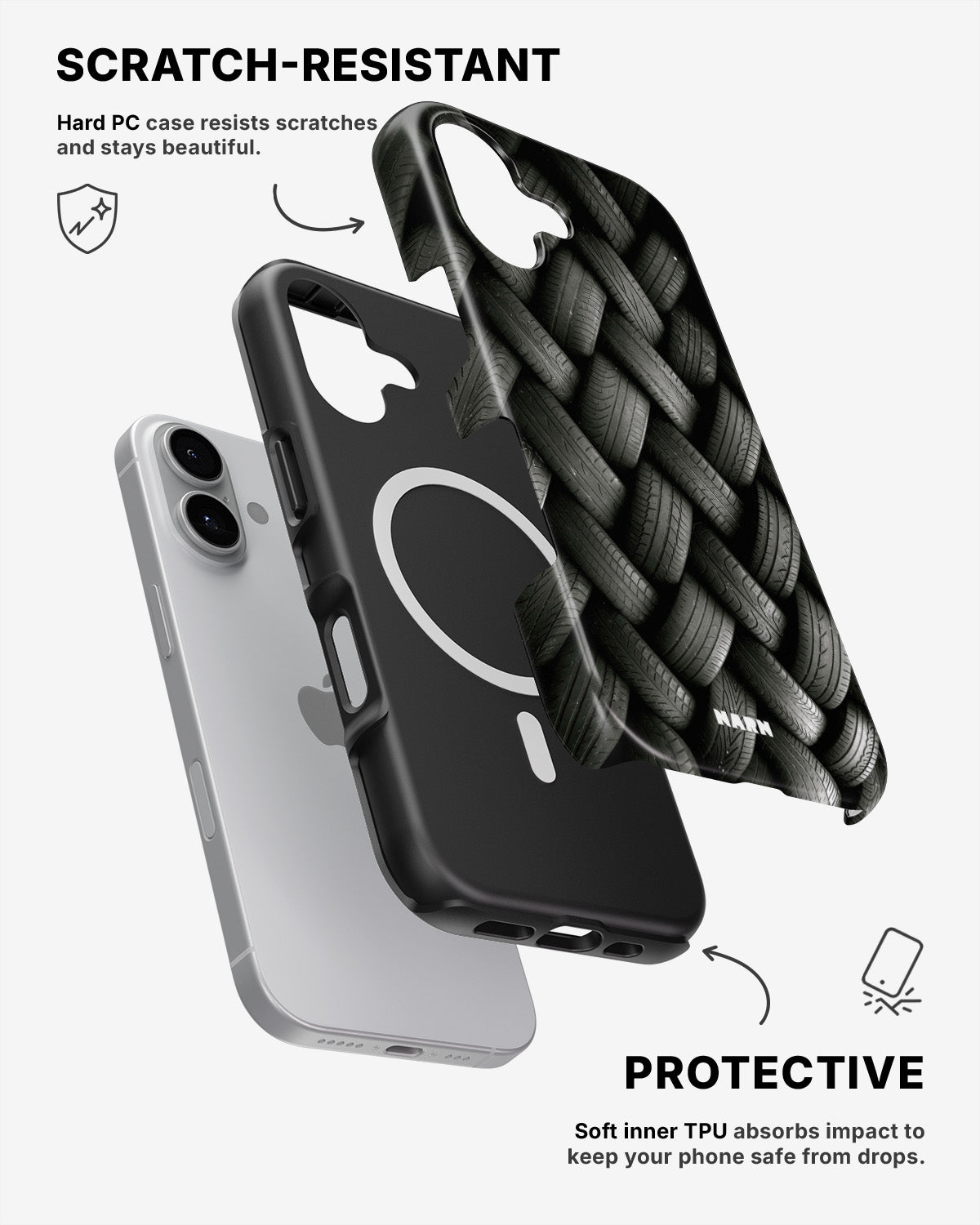 iPhone 17 Tough Case – Tires Wall - View 2